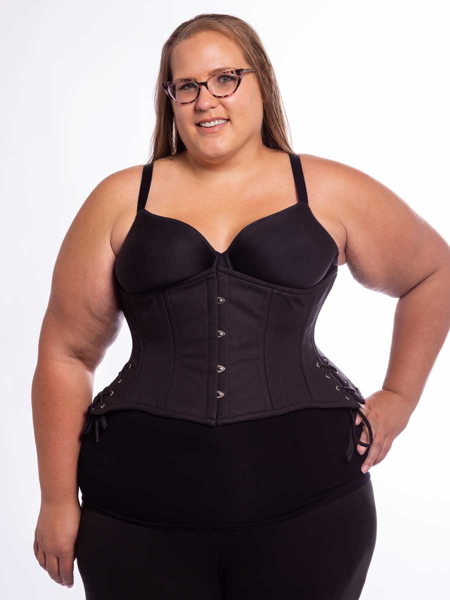 Cotton Plus Size Corset with Hip Ties ...